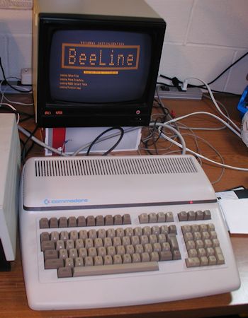 Commodore B500 running BeeLine RS232 Communications software